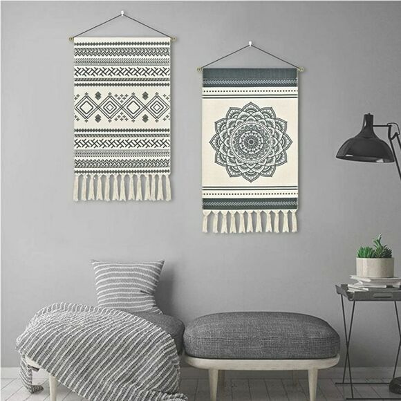 2 Pcs Macrame Woven Mandala tapestry - Picture 4 of 15